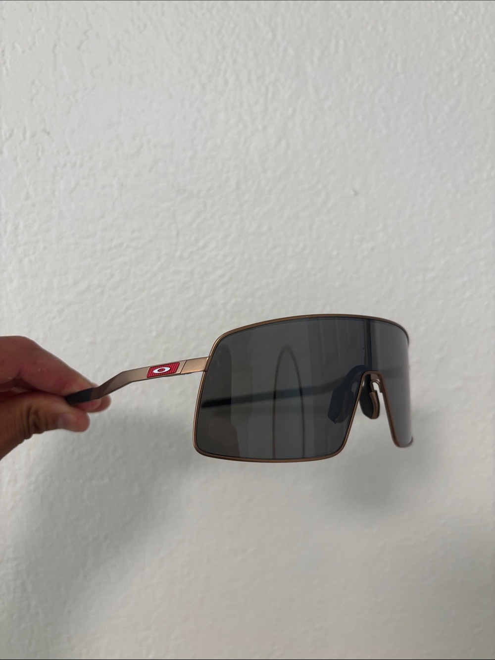 Oakley Men’s Shield Sunglasses in Bronze with Black Lens